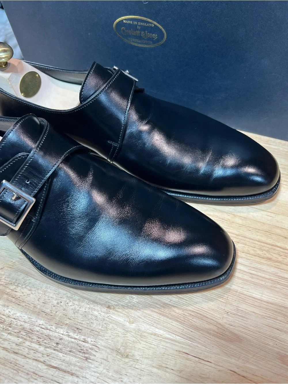 Crockett & Jones Savile 4 Hand Grade Collection Monk Straps US Sz9D w ShoeTrees
